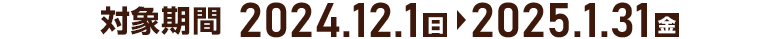 2024年12月1日（日）～2025年1月31日（金）