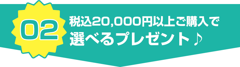 税込２万円以上ご購入で選べるプレゼント